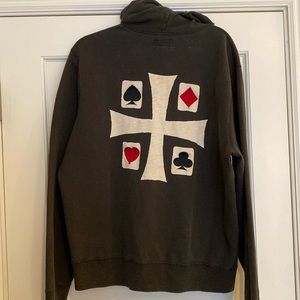 Lucky Brand zip up hoodie. Vintage - circa 2003-2005. Large size. Card deck